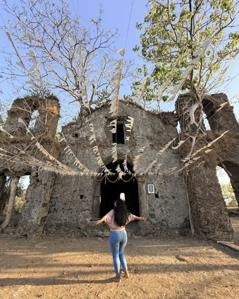 Portuguese church ruins on Dronagiri Fort, Uran