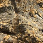 Rock-cut staircase on Harihar fort near Nashik leading to the entrance gateway