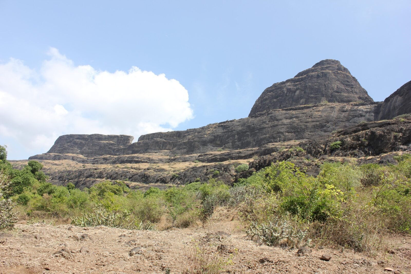 Dhodap Fort seen from Hatti village, Nashik