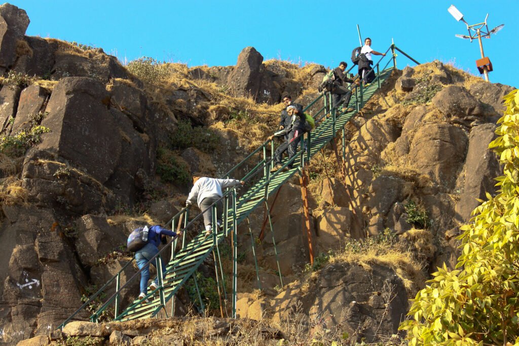 Iron ladders on the Kalsubai trek route