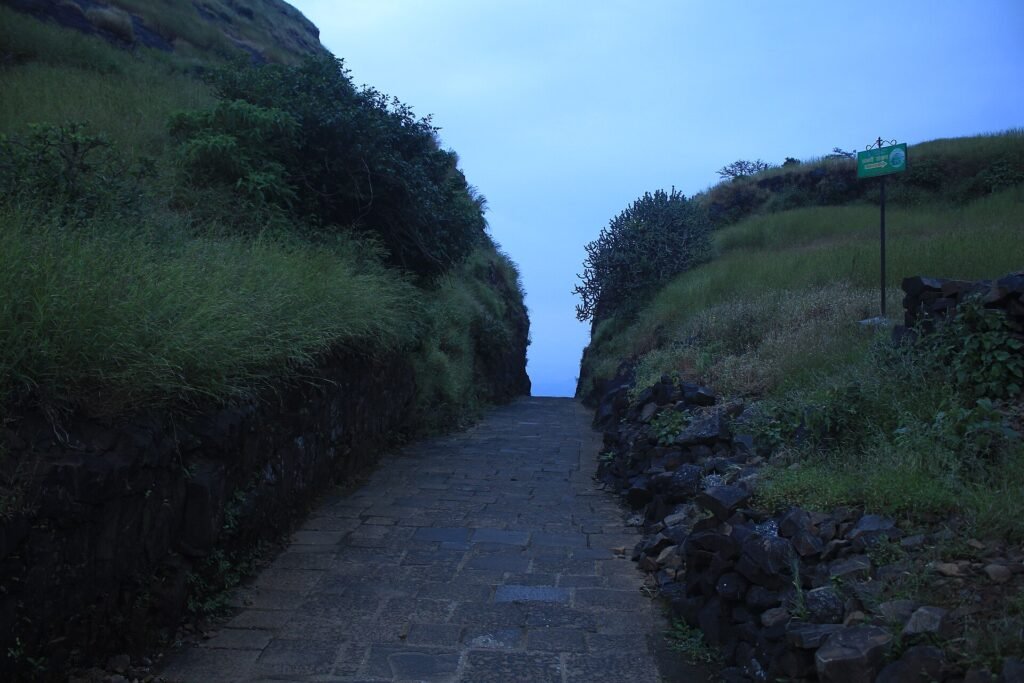 The stone-paved ancient trail at Naneghat pass